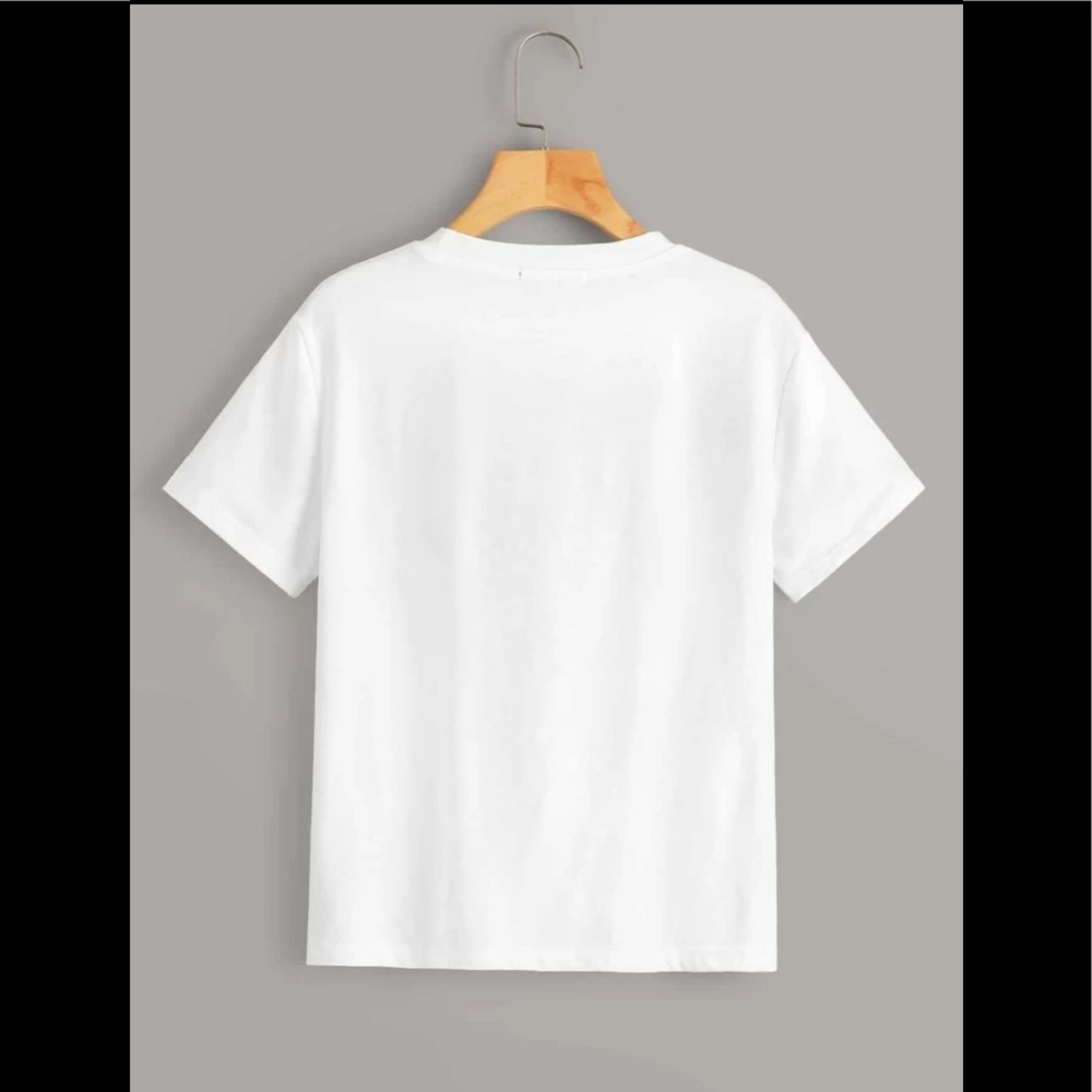 LAST 1💙BEAUTIFUL 🐝WHITE GRAPHIC / SLOGAN T-SHIRT - Picture 3 of 4